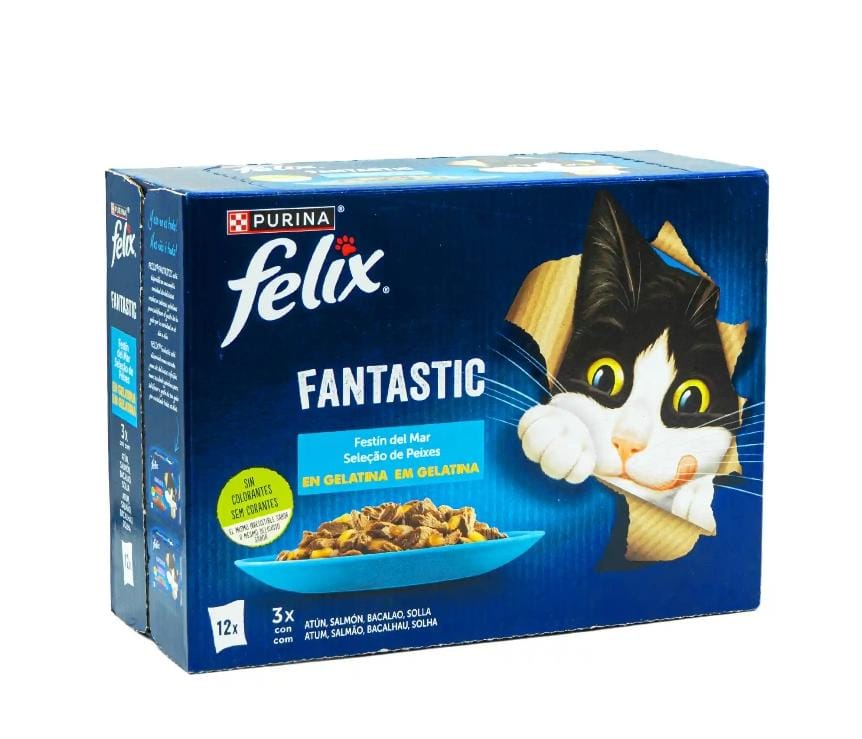 Felix Pâtée gélatine pour chat adulte – Pack 12 x 85g – Saveurs variées pour gourmandise et équilibre