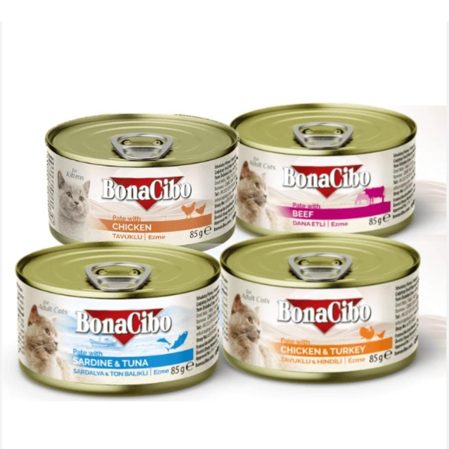 Conserve pâtée BonaCibo pour chat adulte 85g – Saveur poulet équilibrée & naturelle