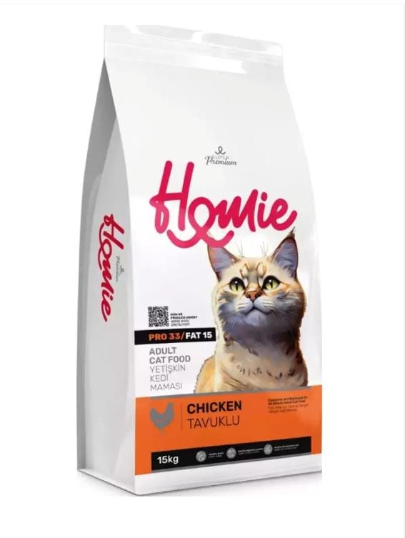 Croquettes Homie Super Premium Chicken pour chat adulte 15kg – Poulet savoureux & low grain