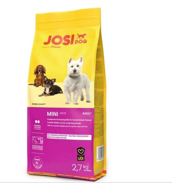 Croquettes JosiDog Mini Adult pour chien 2,7kg – Formule énergie & vitalité