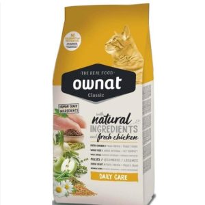 Croquettes Ownat Classic Daily Care pour chat adulte – 4 kg, 36% viande, poulet frais, ingrédients naturels | AnimaleriePP Maroc