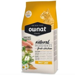 Croquettes Ownat Daily Care pour chat – 15 kg, naturel avec poulet frais, formule équilibrée
