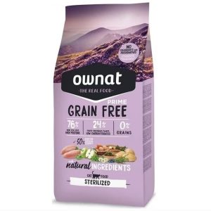 Croquettes Ownat Prime Grain Free pour chat – 8 kg, ingrédients naturels 76%, haute protéine et sans céréales