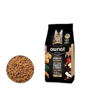 Croquettes Ownat Ultra pour chat – 3 kg, 30% poulet & dinde frais, ingrédients naturels