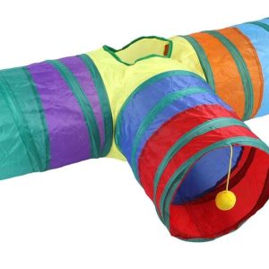 Galo World Tunnel arc en ciel pour chat – Jeu interactif et refuge amusant