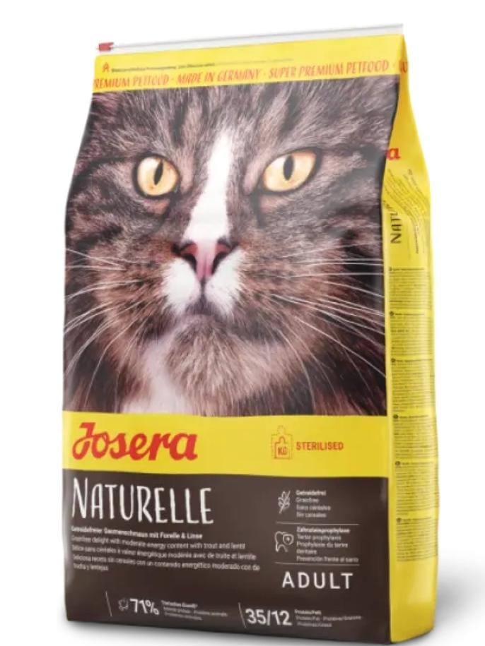 Josera Naturelle Grain Free Stérilisé 2kg – Croquettes sans céréales pour chats stérilisés, contrôle du poids et santé urinaire