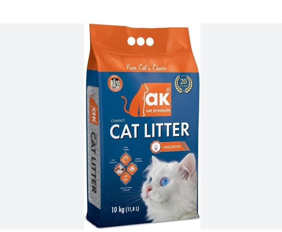 Litière Ak pour chat – 10 kg, agglomérante à grain fin & parfumée lavande
