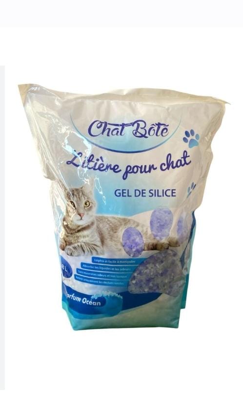 Litière Chat Bote pour chat – Gel de silice parfum océan, 3,8 litres