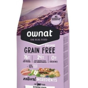 Ownat Sterilised Grain Free 8kg – Croquettes sans céréales pour chats stérilisés, maintien du poids et santé intestinale