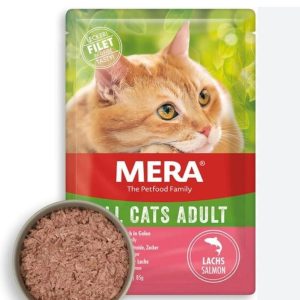 Pâtée Mera au saumon pour chat – Boîte 85g, nutrition équilibrée & saveur naturelle