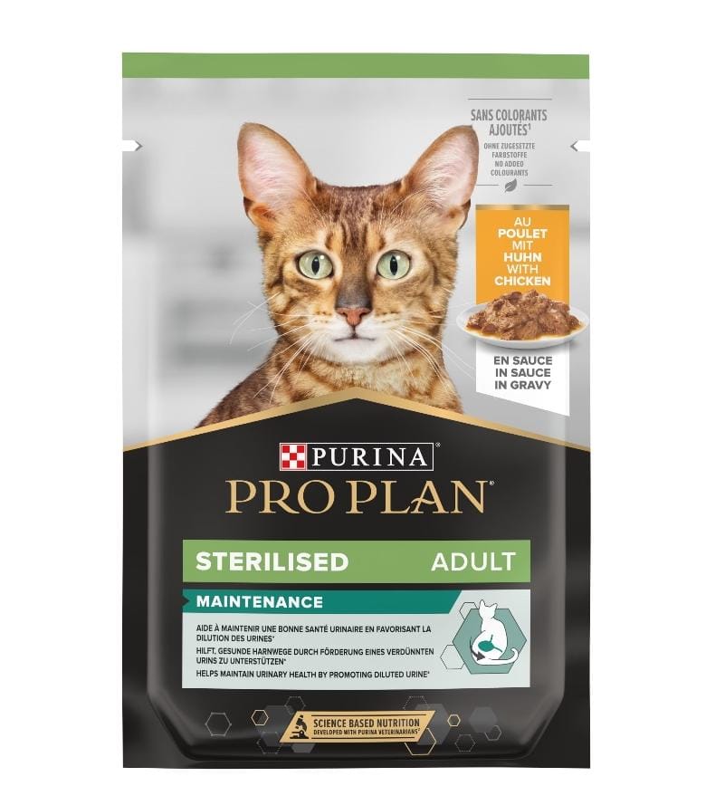 Proplan Stérilisé Humide 85g – Pâtée en sauce pour chats stérilisés, digestion facile et gestion du poids