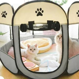 Yommy Parc enclos pour chat et chien – Sécurité et espace de jeu modulable